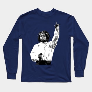 Kendrick Pop Art Illustration Grayscale Long Sleeve T-Shirt